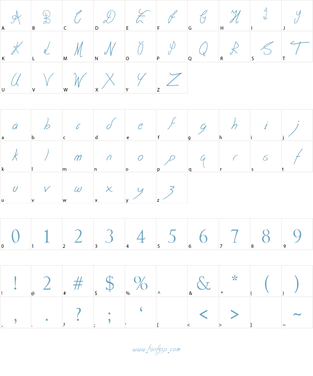 Together Again Font Character
